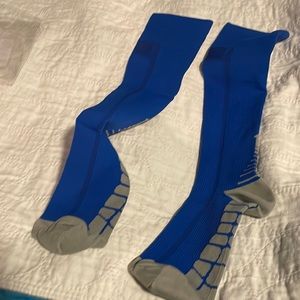 blue and grey football socks
